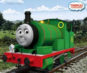 Puzzle Πέρσι, ο νεότερος ατμομηχανή, πράσινου χρώματος και με τον αριθμό 6. Πέρσι είναι ο καλύτερος φίλος του Θωμά
